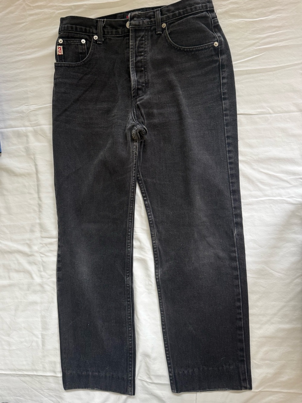 Vintage 90s GUESS Jeans - Black Button Fly - Made in USA - Size 29
